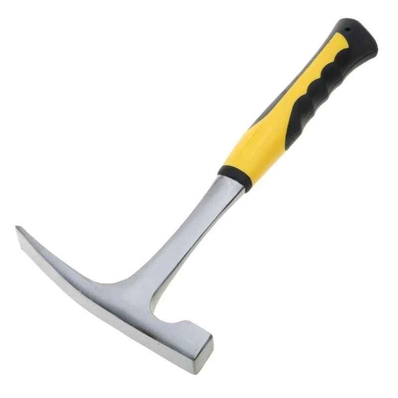 E06B Steel Rock Pick Hammer with Pointed Tip Double for Head Flat Mouth Geological Survey Brick Duckbill Hammer Hand Manula T view 4