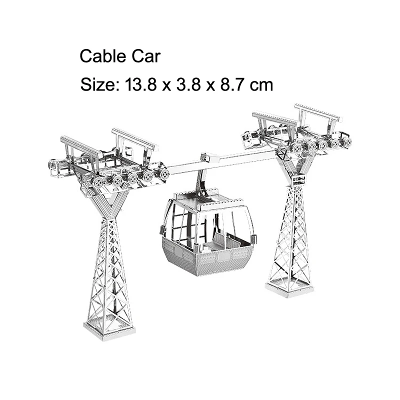 Oyun alanı bina 3D Metal bulmaca hız treni kablo araba Viking modeli kitleri çocuklar için yap-boz hediye oyuncaklar birleştirin