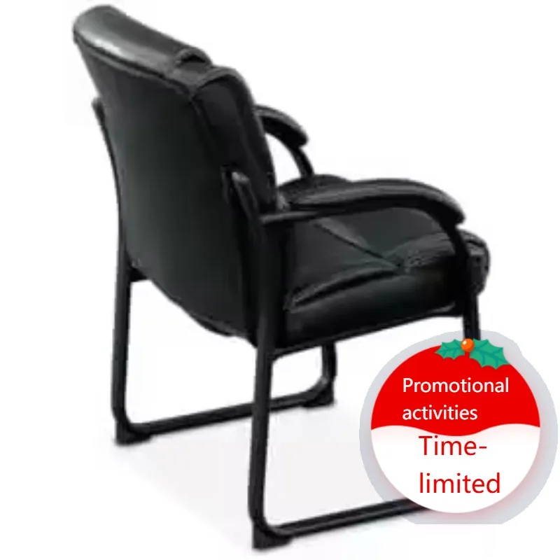 

Hot SoldOversized Black Faux Leather Guest Chair - Ergonomic Office Chairs with Padded Seat - Heavy Duty Metal Frame Reception