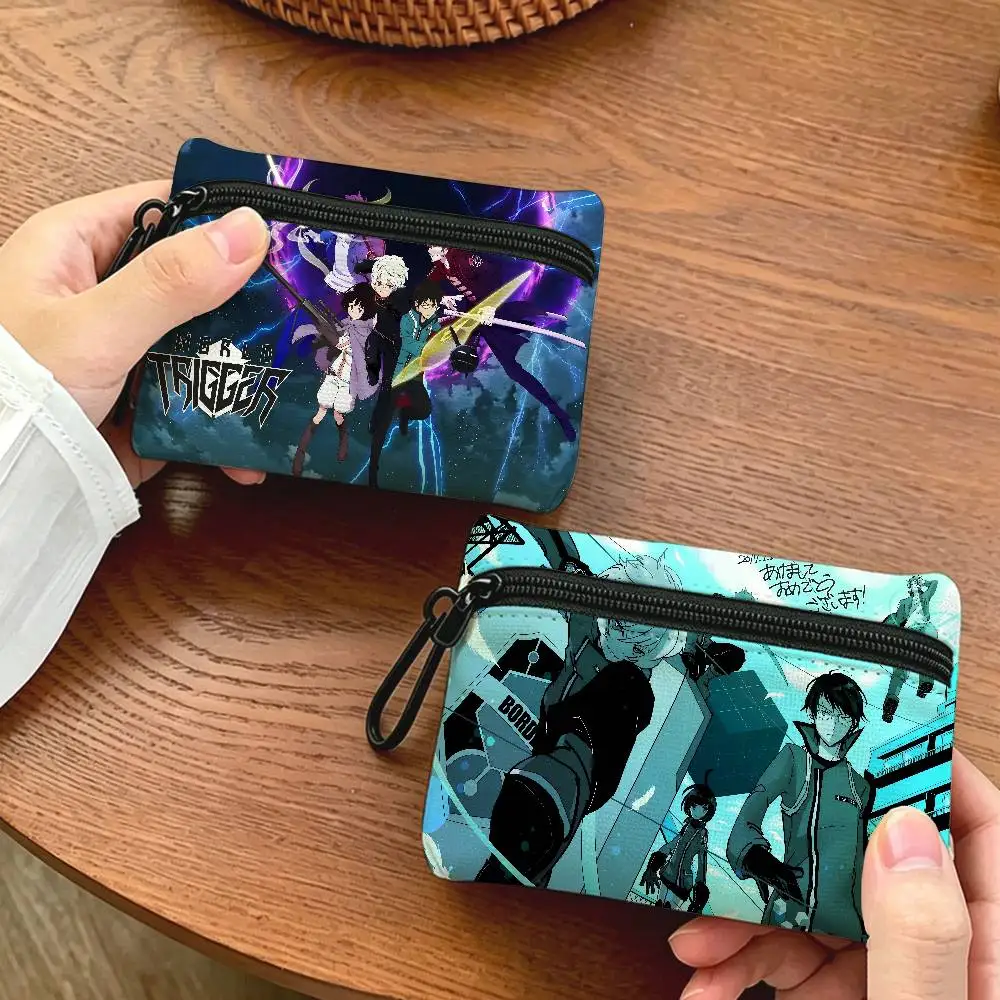 W-World-Trigger-Anime Oxford Fabric Mini Coin Wallet Smooth Zipper Hanging Design Multi-use Small Storage Bag For Travel