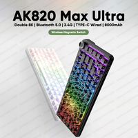 New Ajazz Ak820 Max Ultra Magnetic Switch Mechanical Keyboard  8k 128khz 0.01mm Rgb Customized Wired Gaming Keybaord E-Sports