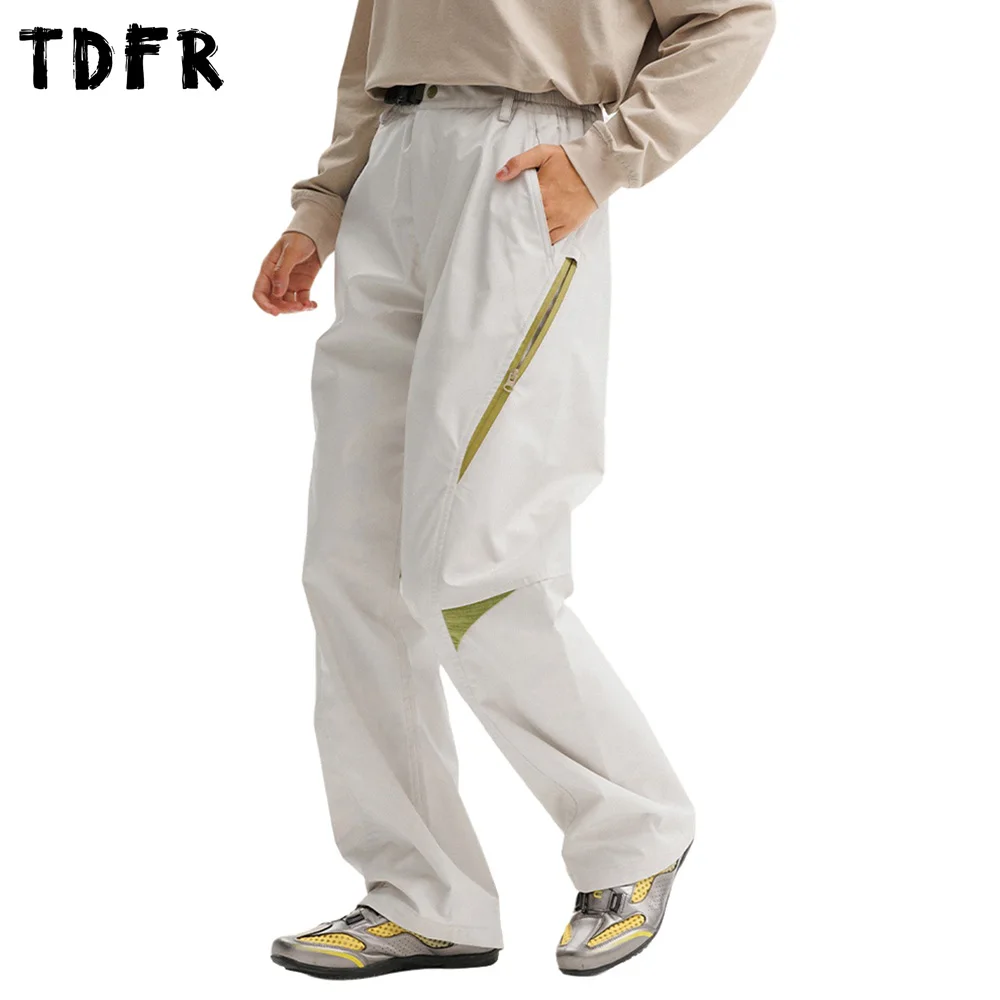 

Letter Embroidery Camping Cargo Pants Mens Patchwork Safari Style Elastic Waist Wide Leg Loose Trousers Man