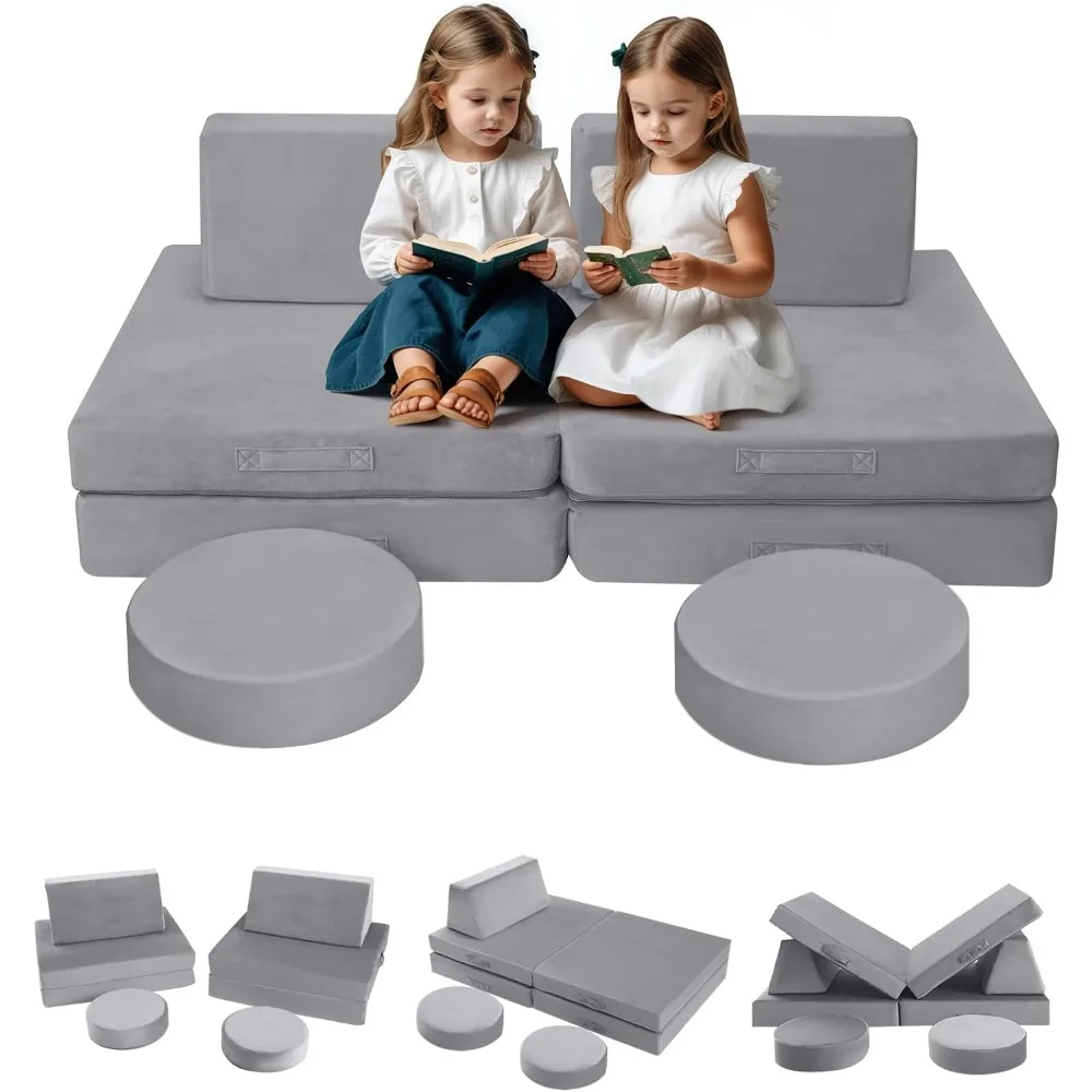 

Kids Couch for Playroom, Modular Kids Sofa Couch for Classroom, Baby Couch Explorer Set, Convertible Toddler Play Foam Couc