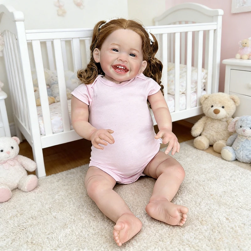 60cm  Mila Simulated Cute Girl Doll in Cotton Body with Rooted Curly Hair