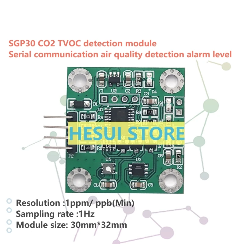 SGP30 Carbon dioxide sensor module CO2 concentration detection Gas Temperature and humidity TOVC environment Serial port Communi