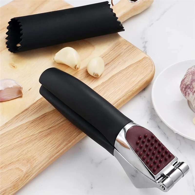 Necessary Garlic Press Made Of Zinc Alloy Manual Includes Cleaning Brush Extra Robust And Stable - Exclusive For Kitchen