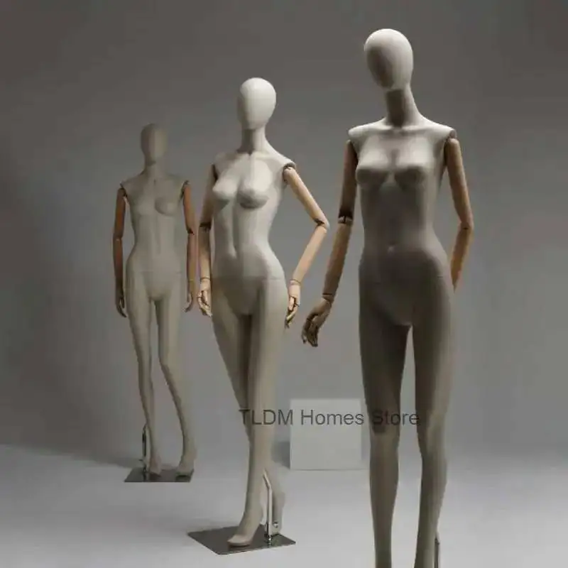 

High-end Body Clothing Stands Clavicle Store Model Female Window Display Mannequin with Fabric Full Body Cover Mannequins T
