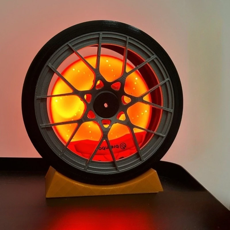 Original 3D Printed Wheel Hub Brake Lights, USB Plug-in RPG APP Remote Control Desktop Ornament Bedside Atmosphere Light