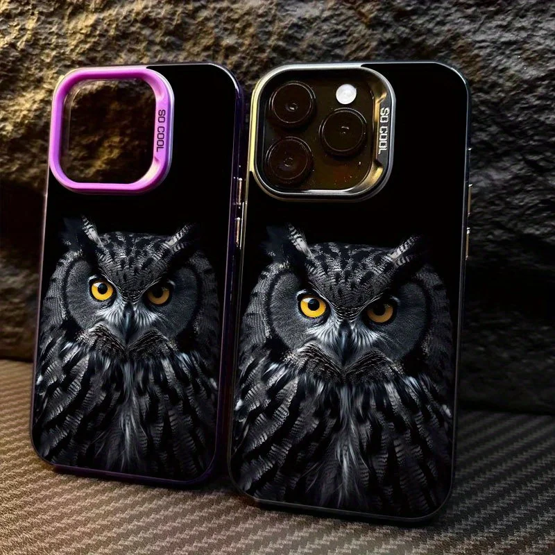 

Owl pattern design phone case for iPhone 16 15 14 13 12 11 Pro/ Max/Plus shock-proof rear cover anti-fingerprint