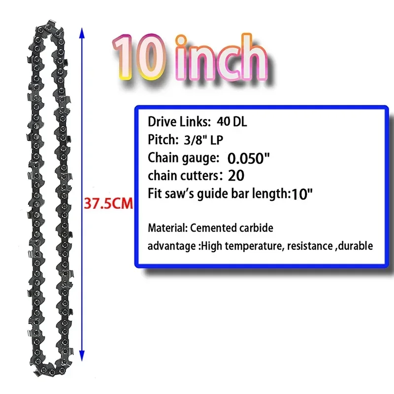 1/2/3/4pcs 10 Inch Chain 40DL 20Cutter 3/8\