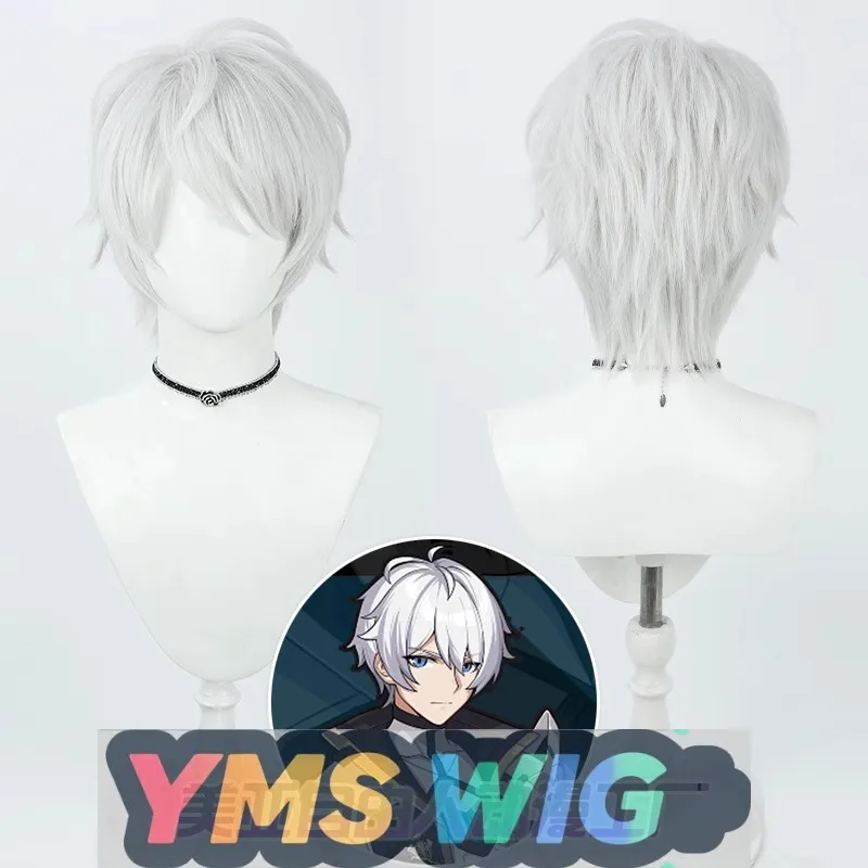 

【YMS WIG】Honkai Impact 3rd Kevin Косплей Парик Серебристо-Белый Многослойный Топ Anti-Curl KEVIN