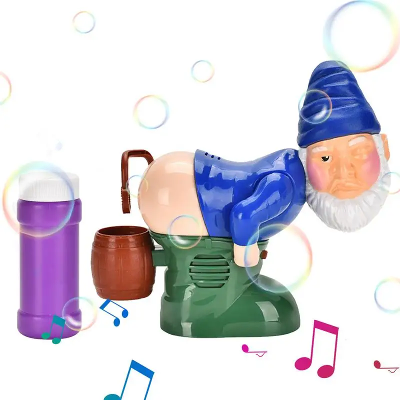 Máquina de burbujas de gnomos de Navidad, soplador de burbujas de juguete automático, luces de Flash y música