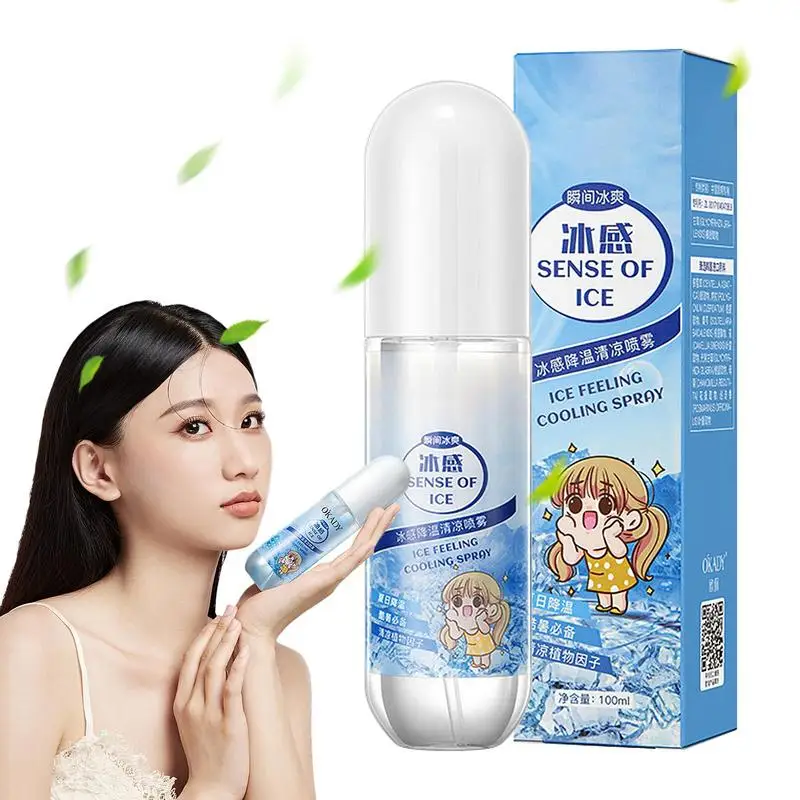 

Cooling Spray Summer Fragrance Rapid Cooling Spray 100ml Natural Plant Cooling Agent Cool Body Spray Cooling Mist Body Mist Spra