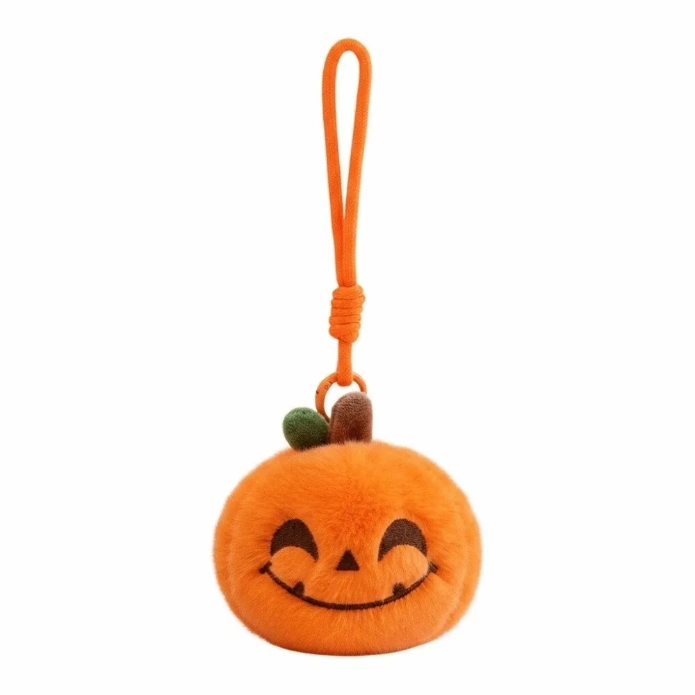Soft Fabric Pumpkin Plush Key Chain Lightweight Vibrant Color Funny Expression Toy Exquisite Embroidery Comfortable Texture