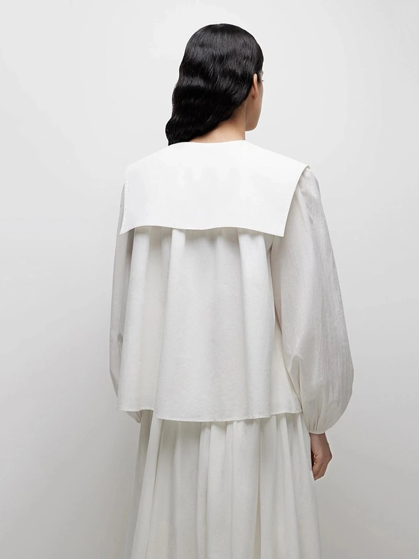 Marthaqiqi Casual Female Nightgowns Set Peter Pan Collar Pajamas Long Sleeve Nightwear Pants Loose Women Nightwear 2 Piece Suit