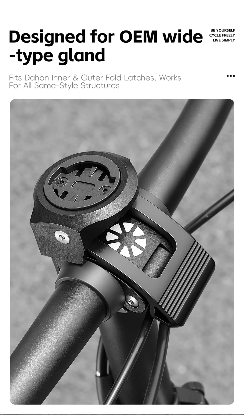 WEST BIKING Faltbarer Fahrradcomputerhalter CNC Aluminiumlegierung Lenkerhalterung für Dahon Brompton Garmin Fahrradzubehör – Detail 6