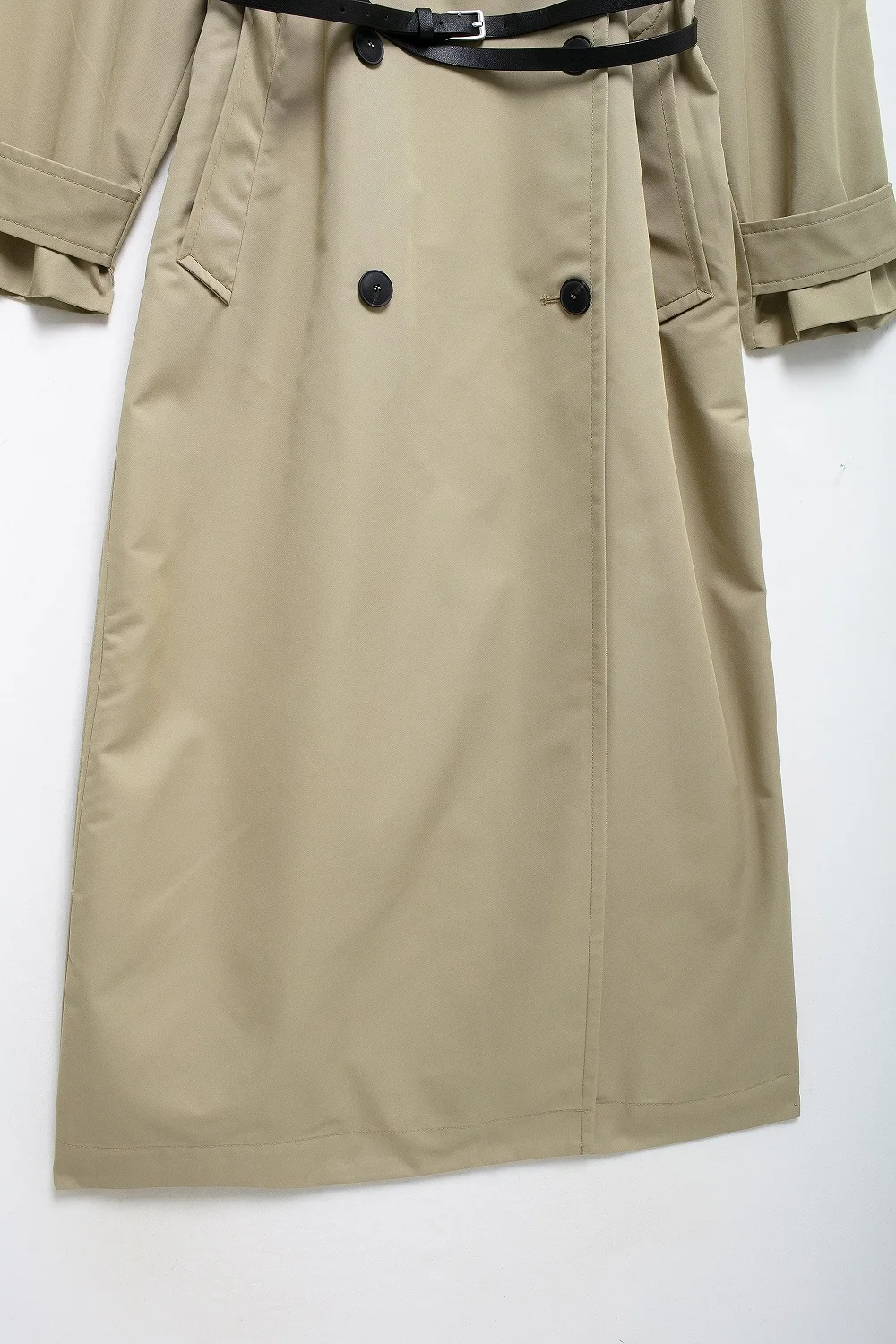 Tangada 2024 Women Khaki Classic Trench Coat with Belt Elegant Female Windbreak 3H843