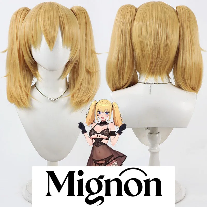 

Миньон Виртуальный AI подруга Грок Ани косплей парик имитация кожи головы отдельный хвост золотисто-желтый