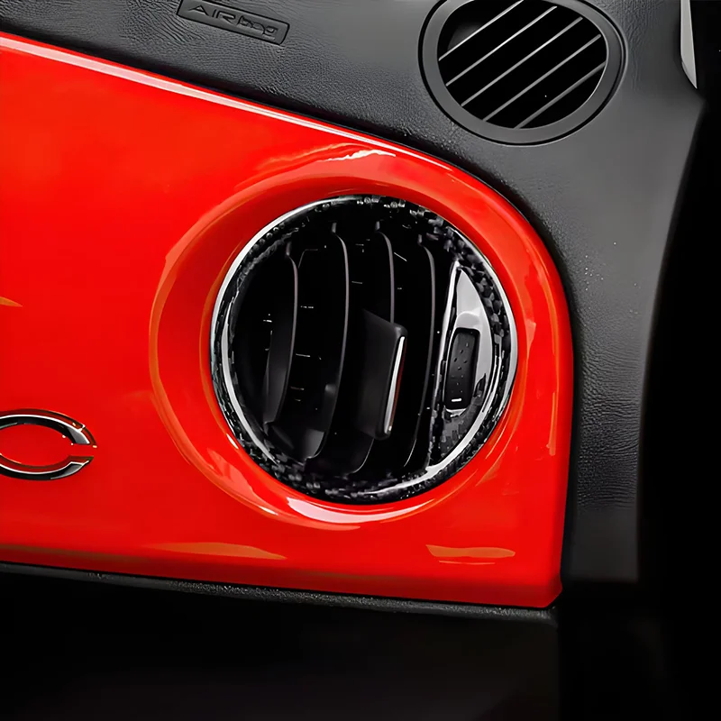 Настоящая сухая крышка из твердого углеродного волокна для Fiat 500 Abarth 595 Abarth 695 2016 2017 2018 2019 2020 2021 2022 2023 наклейка на вентиляционное отверстие автомобиля