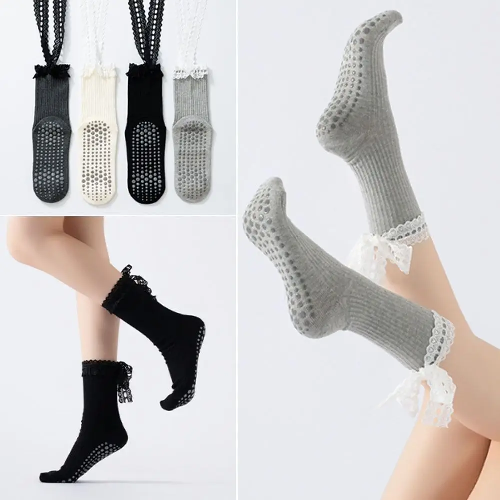 جديد القطن جوارب بيلاتيس تنفس العرق ماصة Strappy قبضة جورب عدم الانزلاق قبضة عادية منتصف جوارب أنبوبية