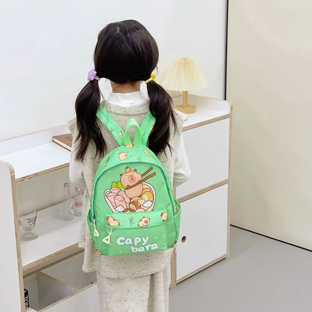 New Nylon Backpack Capybara Lightweight Schoolbag Large Capacity Waterproof Rucksack School Office