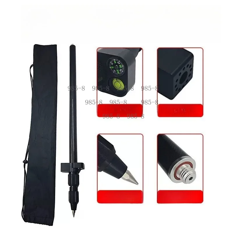 Portable Aluminum Alloy Measuring Rod 72-180cm Three-section Telescopic Centering Rod, 5/8 X 11 Thread for RTK Prism