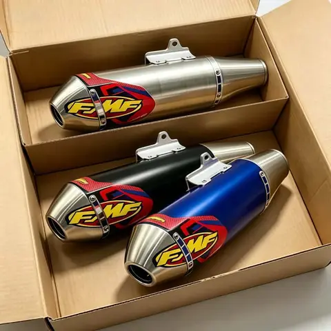 51mm Inlet Motorcycle FMF 4T Exhaust Muffler with Mount Bracket, Universal Fit for KTM 450 EXC WR450 RC390 CRF150F CRF230F R3 R6