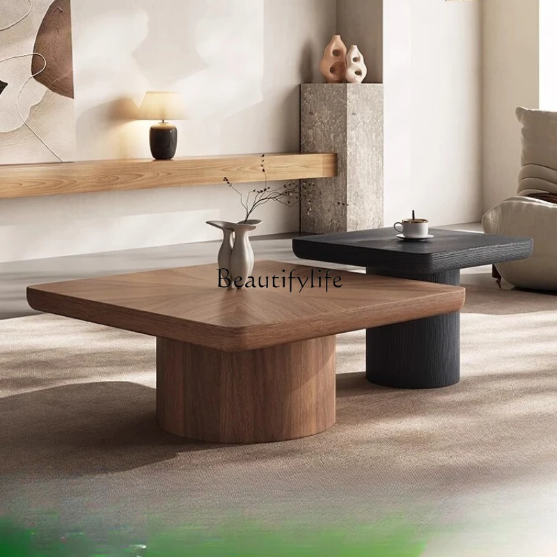 

Medieval style coffee table living room Italian light luxury high-end solid wood table
