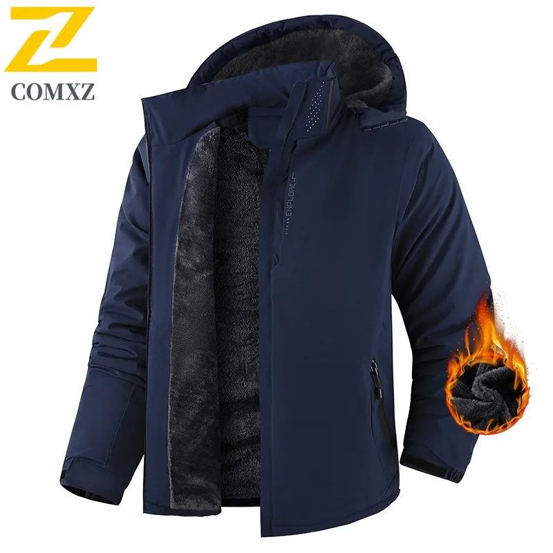 سترة رجالي مميزة للسفر في الهواء الطلق من COMXZ 2025 معطف مبطن خفيف الوزن غير رسمي نمط يومي للحماية من البرد ملابس الخريف والشتاء #3