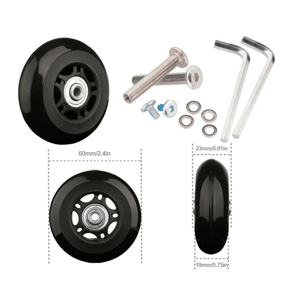 12 Pçs/set Peças de Mala Eixos Dia40/45/50/60/70/90mm Rodas de Bagagem de Viagem Silenciosas Rodízios Reparação Eixos de Substituição Kit de Reparo