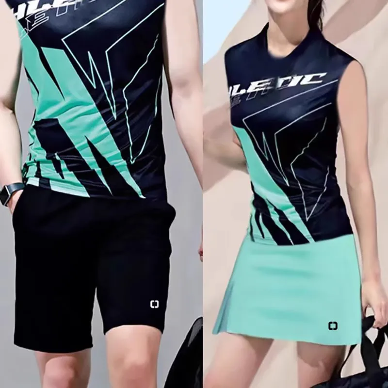 

Sleeveless tennis shirt golf clothing short-sleeved t-shirt men and women quick-drying badminton clothing table tennis sportswea