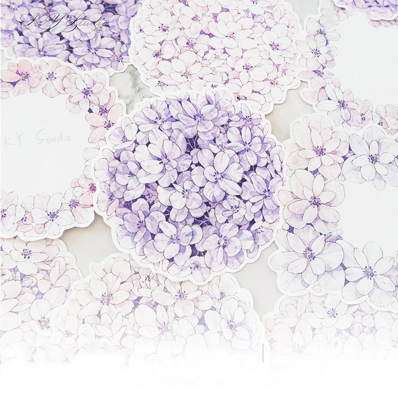 

Creative Purple Hydrangea Special Shaped Memopad Vintage Style Office Accessories Cute Stationery Decoration Memo Pad