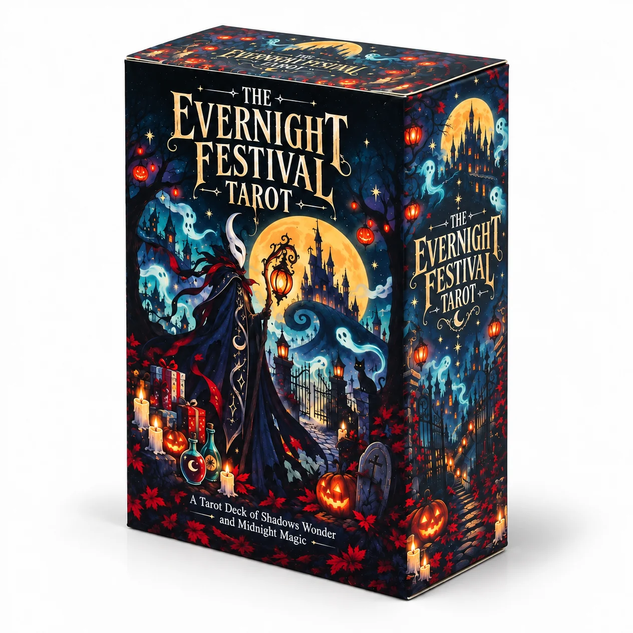 THE EVERNIGHT FESTIVAL TAROT 78 Card Gothic Fantasy Tarot Deck for Intuitive Readings Shadow Work Self Discovery Spiritual Guida