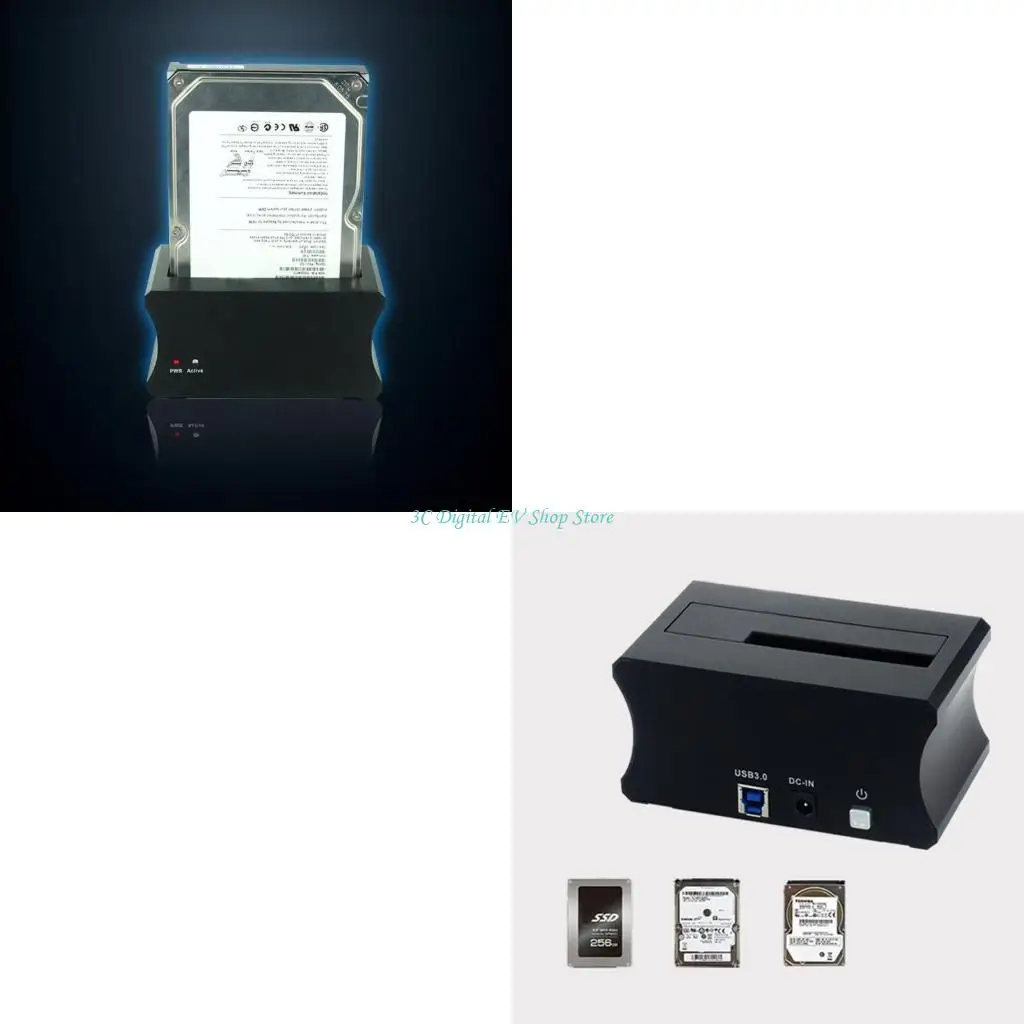 

E74D Dual Bay HDD Base Enclosure to USB3.0 3.5'' External Hard Drive for Case