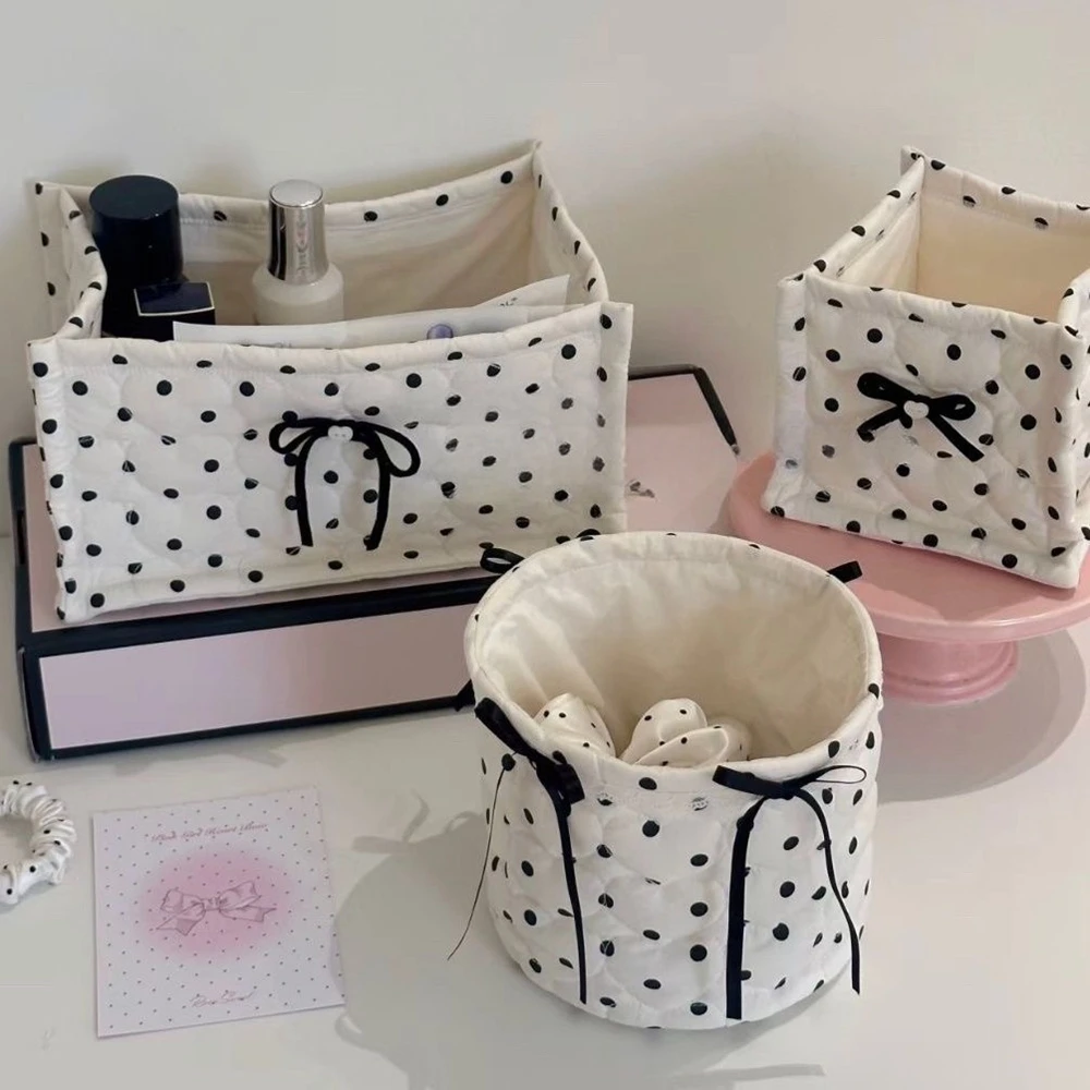 

Handmade Ins Ballet Style Heart Clip Cotton Quilted Cylinder Square Pen Holder Desktop Storage Box Storage and Organizing Basket