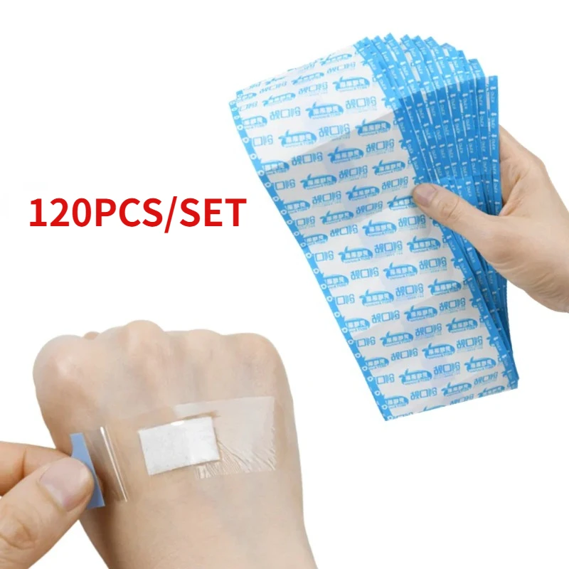 120 unids/set tirita transparente impermeable vendaje para heridas parche para la piel vendajes adhesivos para niños adultos yeso