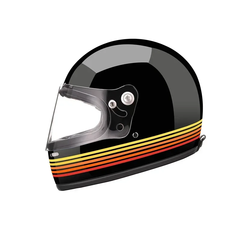 AMZ Retro Motorcycle Helmet Men Women Motorcycle Full Helmet Fiberglass Motocross Helmet DOT Certification