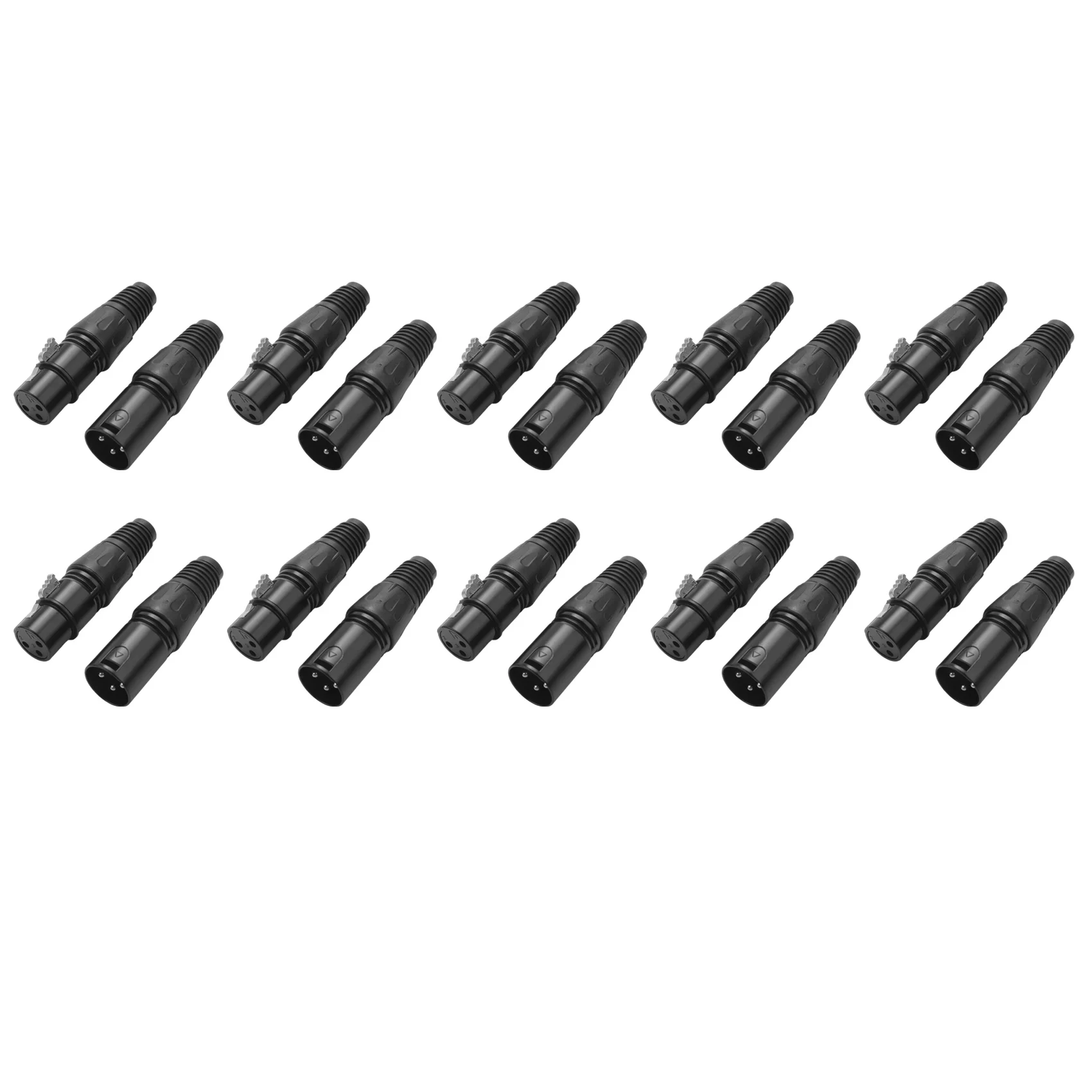 Microfone cabo de extensão com plugue, soquete de áudio, conector Mic, adaptador, macho para fêmea, 3Pin, Xlr, 20pcs