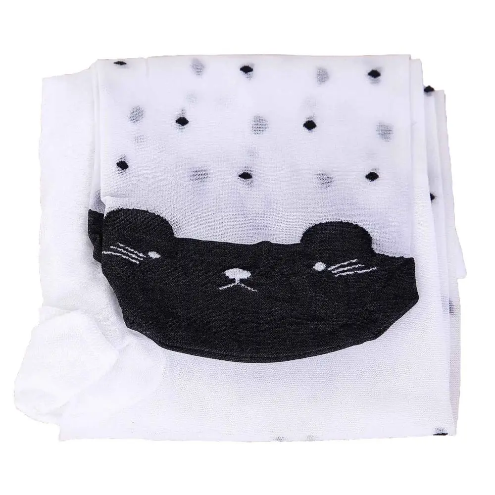 

Tiptoe Cartoon Cats Kids Silk Stockings White Black Breathable Child Pantyhose Dancing Cosplay Spring Summer Tights Girls