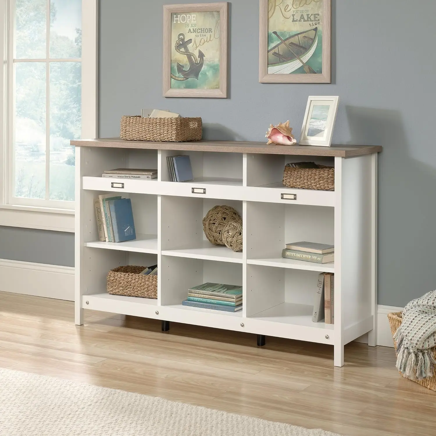 

Adept Storage Credenza/Pantry Cabinet, L: 58.19"x W: 17.17"x H: 36.26", Soft White finish