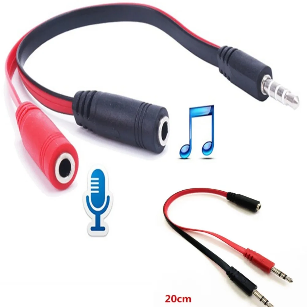 1 Male To 2 Female 3.5 Jack Audio Splitter Cable Audio Cable Adapter Cord Stereo 1 Female To 2 Male Smart Phone