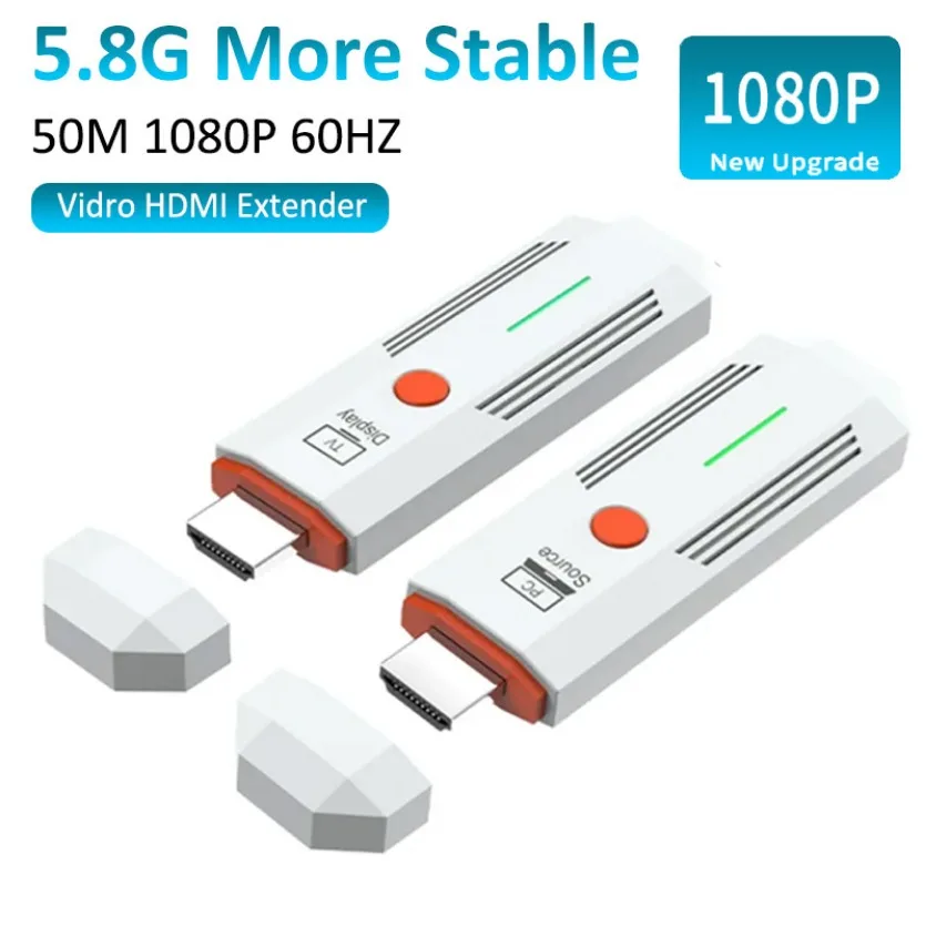 

5.8G 50M Wireless HDMI-Compatible Video Transmitter and Receiver 1080P Extender TV Stick Dongle Adapter For TV Box Projector PC