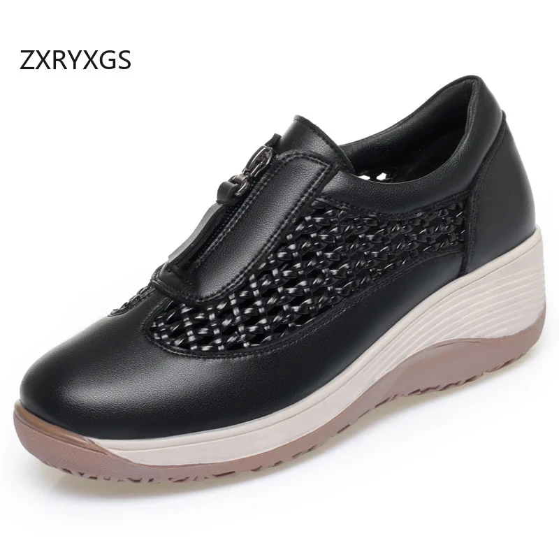 zxryxgs-2026-new-trendy-spring-summer-shoes-women-genuine-leather-woven-hole-sandals-breathable-comfortable-wedges-mid-heels