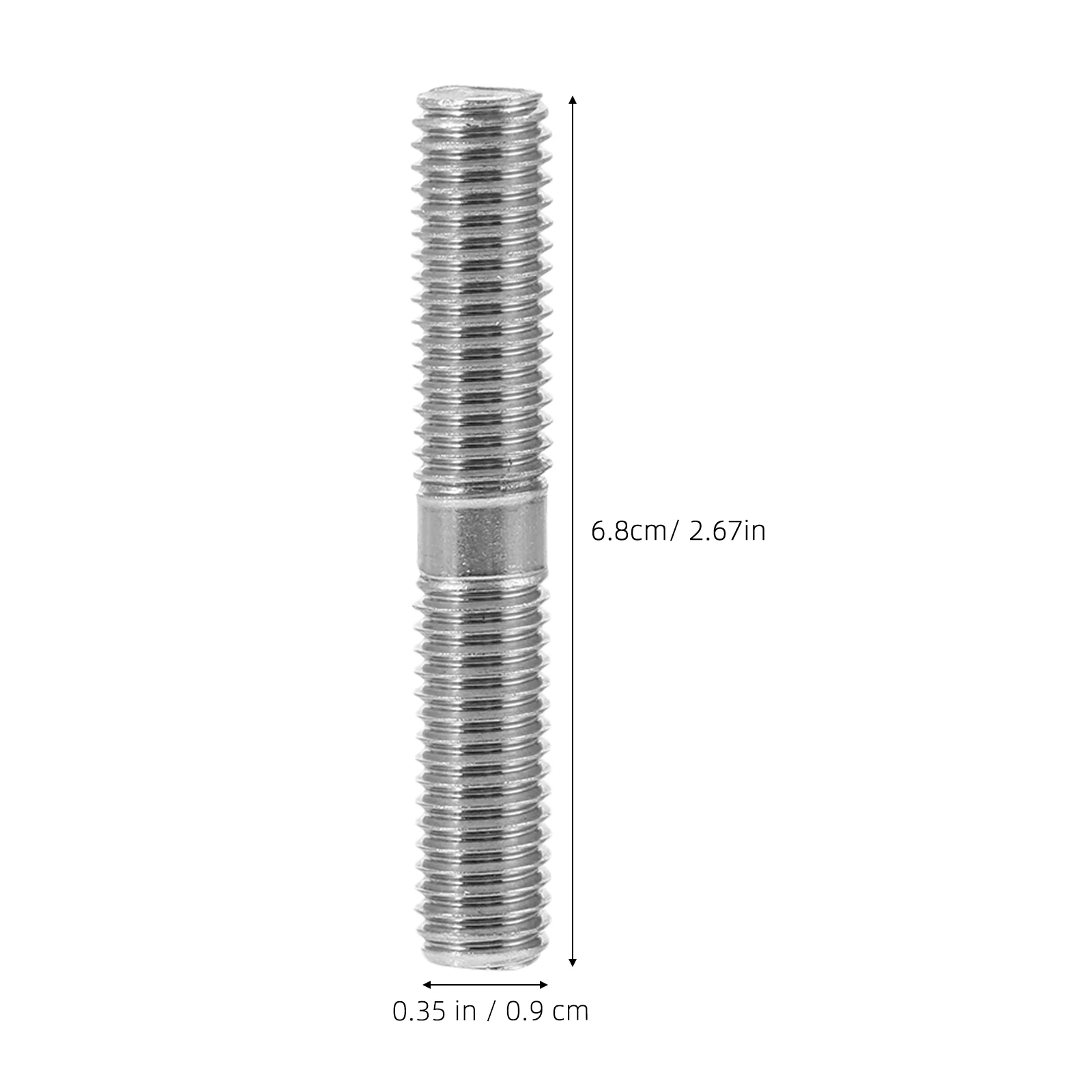 

10pcs Double Headed Screws M10x1.5x50 Stainless Steel Dual End Threaded Rods Firm Bolts Wheel Stud Conversion Hardware