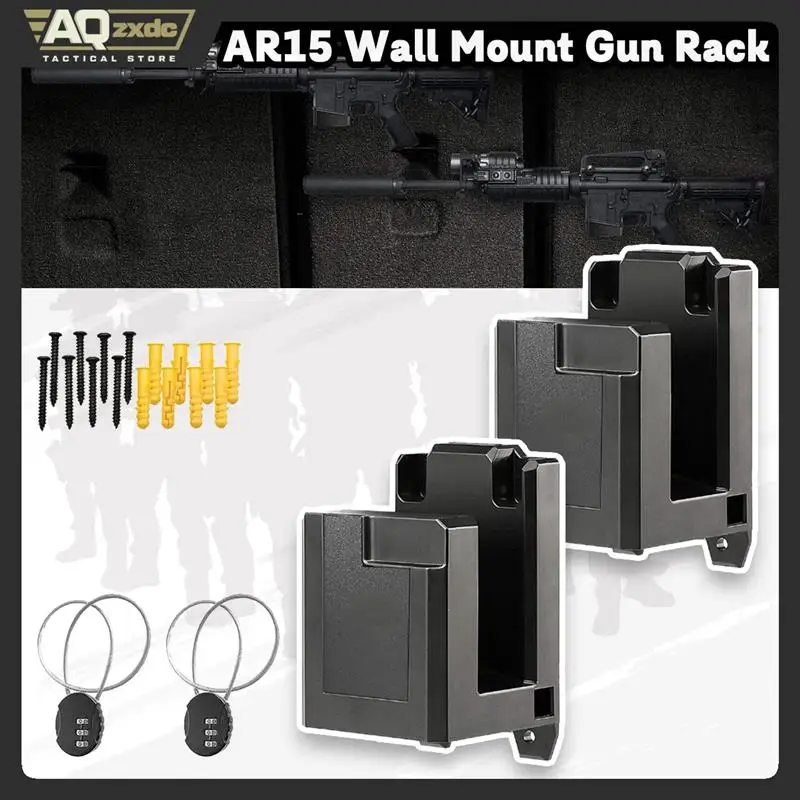 

AQzxdc 2 Pcs AR15 Wall Mount Gun Rack Display Storage Organization Hangers, Shotgun Hooks Gun Safe Wall Garage Gun Room Mounting