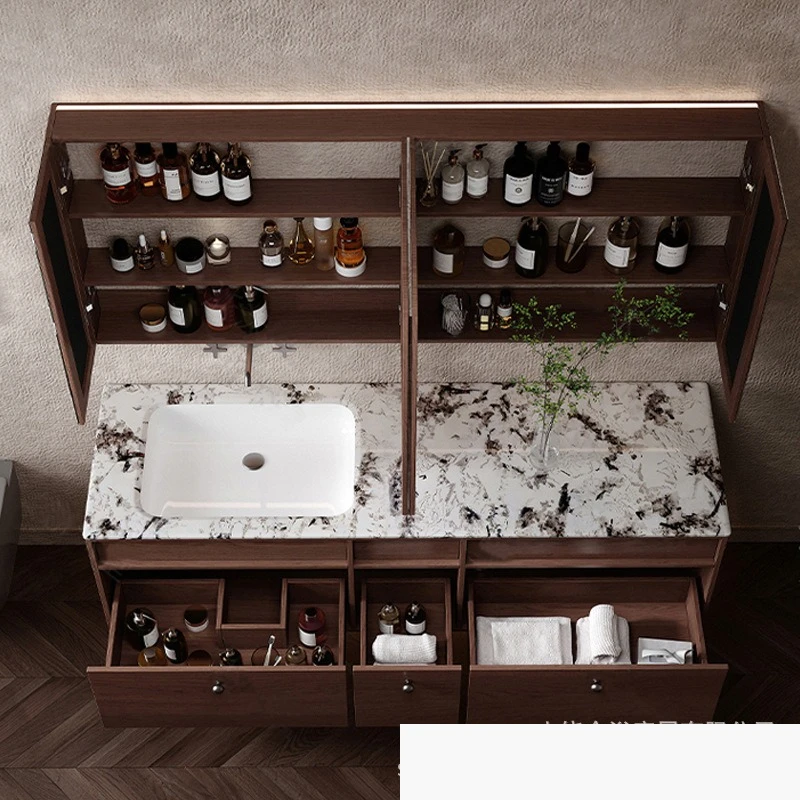 Factory Direct 2026 Medieval style natural marble luxury stone ceramic integrated basin bathroom cabinet combined toilet hand wa