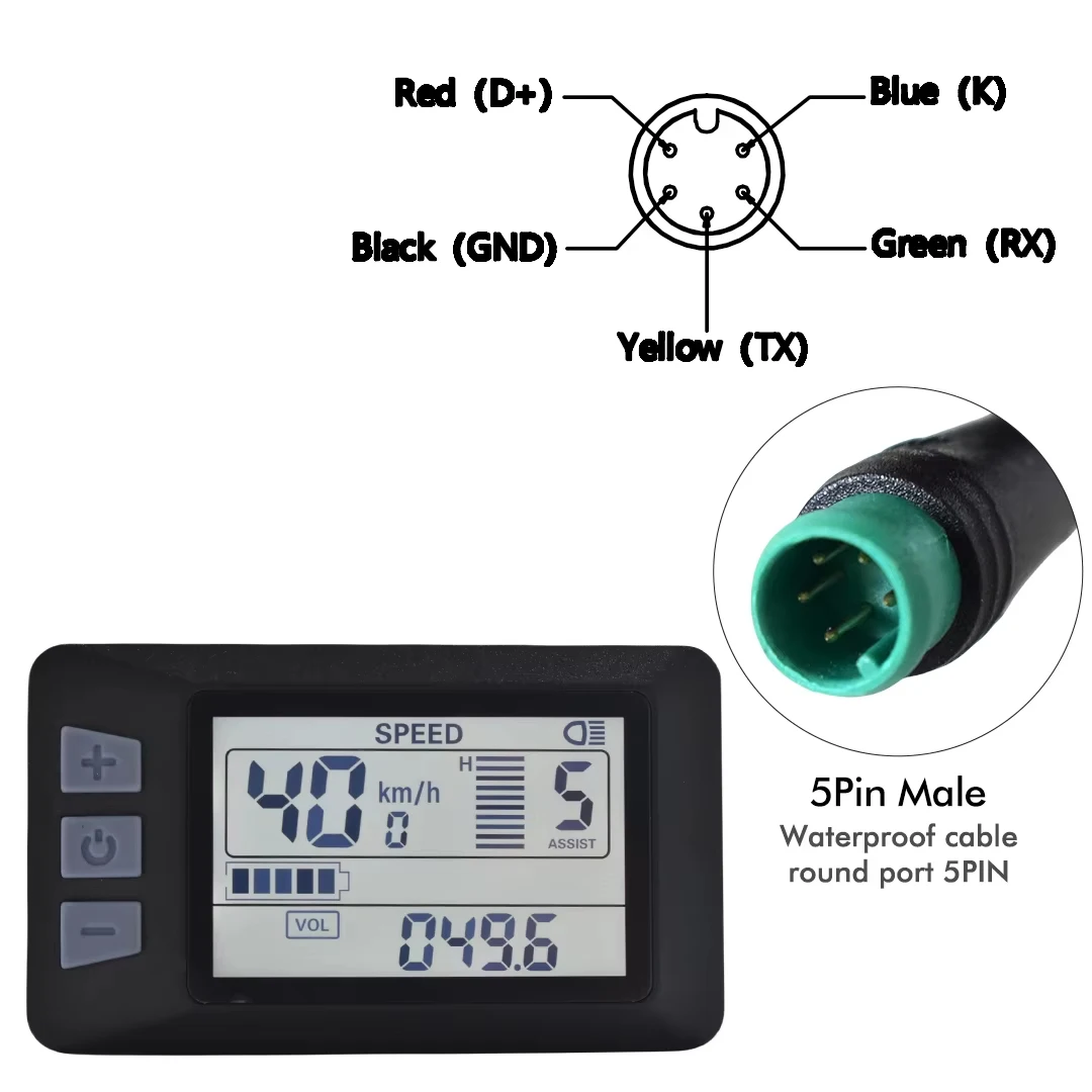 UART2 P3H LCD-display voor elektrische fietsen SM/waterdichte verbindingsplug Ebike intelligente displayaccessoires