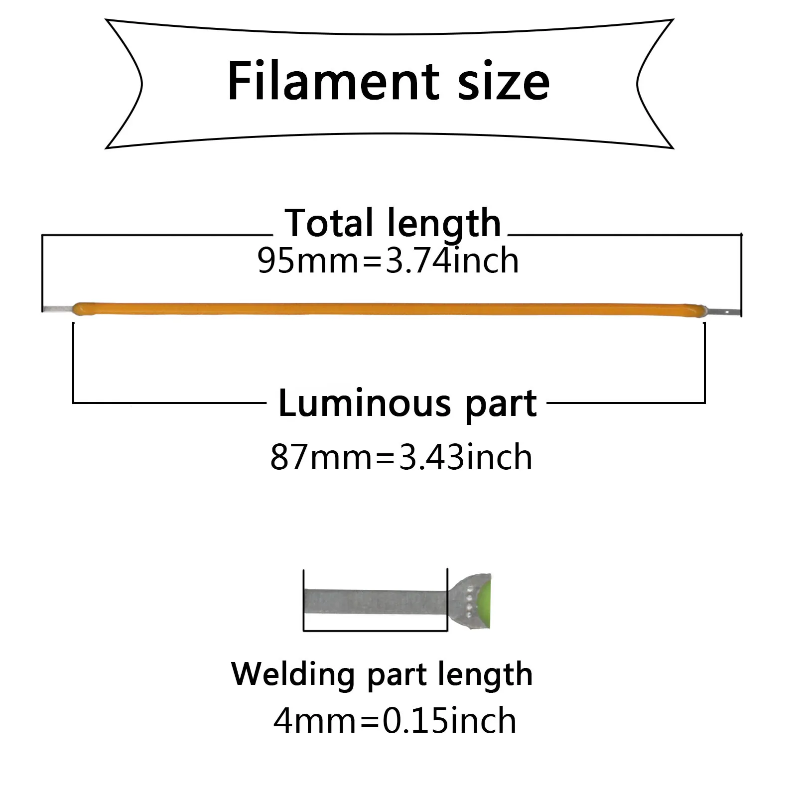 DC3V 95mm Retro żarówka edisona LED miękkie Filament 2200K/2700K/zielony/niebieski/czerwony/różowy części lampy żarówka akcesoria diody