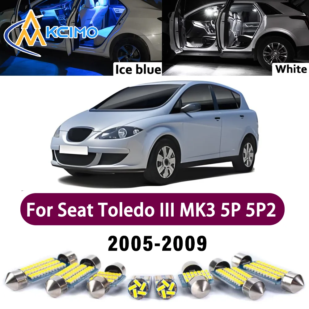 Nuevo Kit de Luces LED Canbus para el Interior del Vehículo, Luces de Lectura y Espejo Retrovisor para Seat Toledo III MK3 5P 5P2 2005-2009, Luces de Lectura Seguras de Primera Calidad
