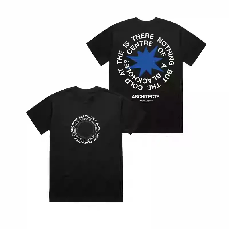 Camiseta masculina arquitetos metal core arquiteto banda larga vintage algodão masculino e feminino manga curta camiseta verão